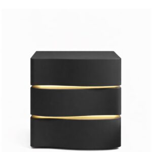 Ziyane LED Wave Design Nightstand - 3 Drawer