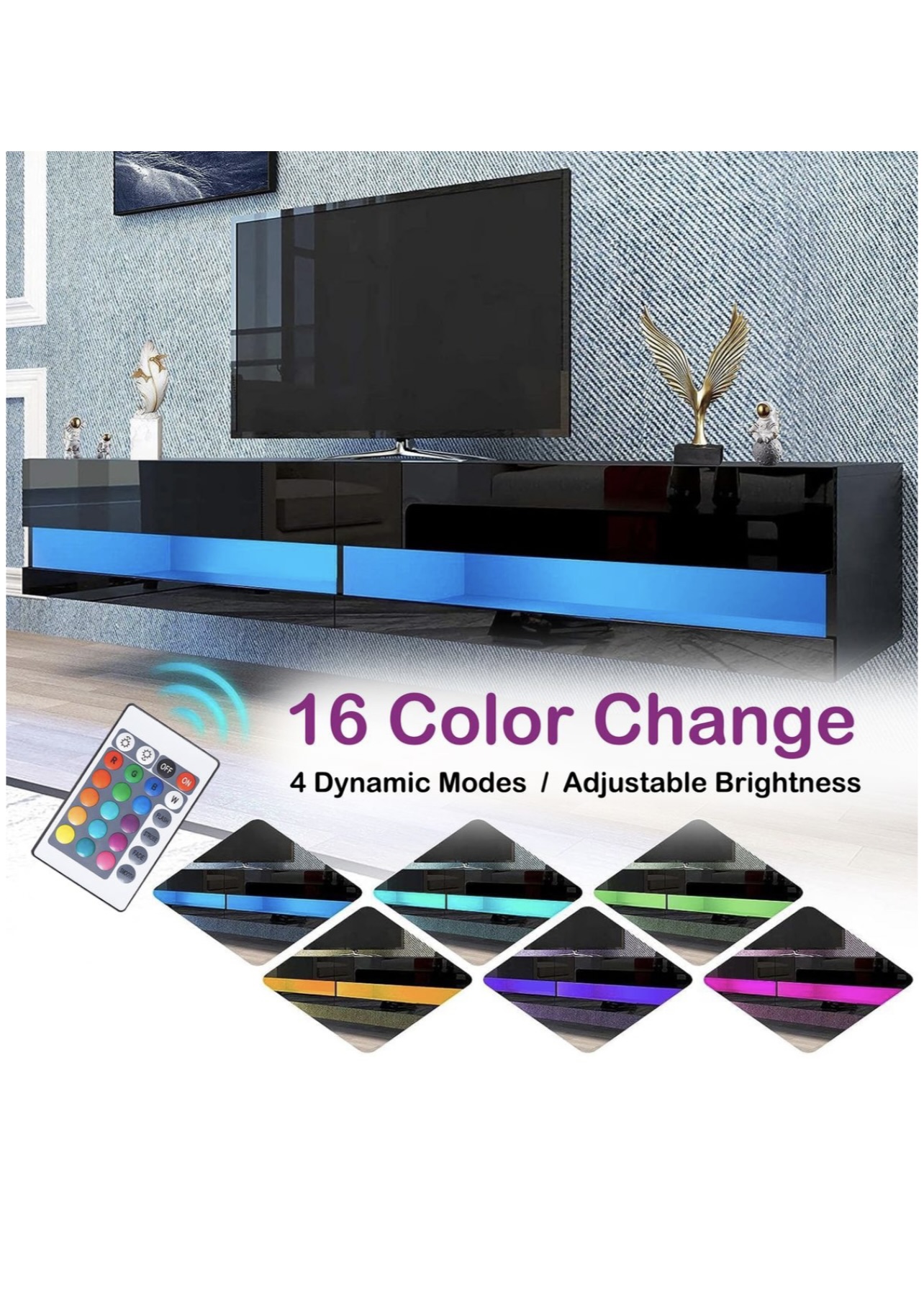 TV Stand Media Console Wall Mounted Hanging TV Shelf - Image 3