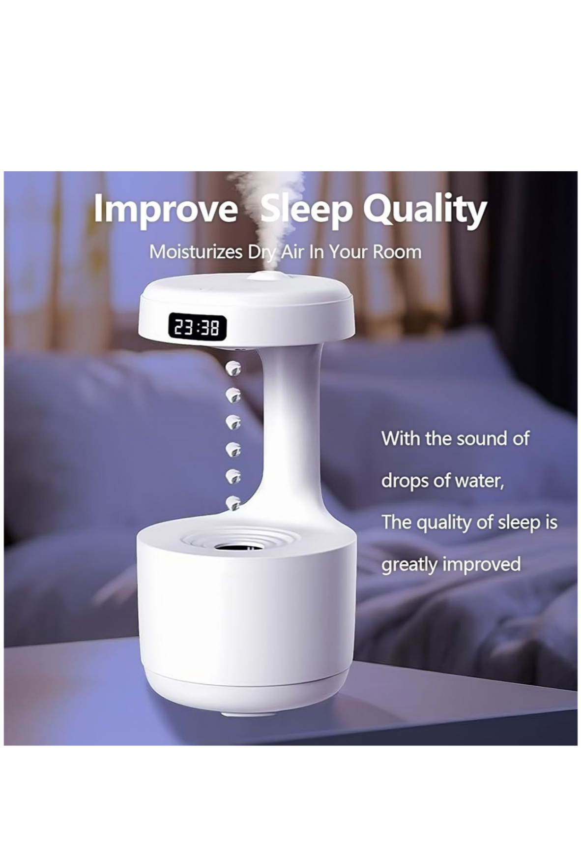 LED Anti-Gravity Humidifier Clock - Image 3