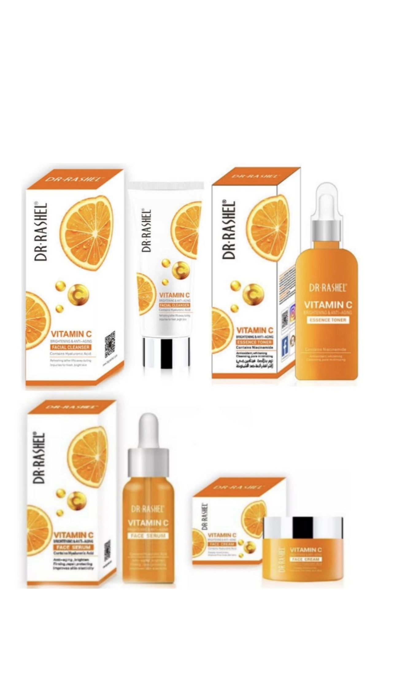 Dr Rashel Complete Facial Kit, Face Cleanser, Toner, Serum and Cream