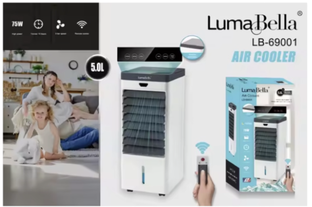 LumaBella Cold Air Cooler 5L Capacity 75W Air Conditioner Fan LB-69001 - Image 2