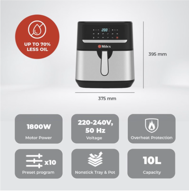 Milex 10L Digital Airfryer - Image 6
