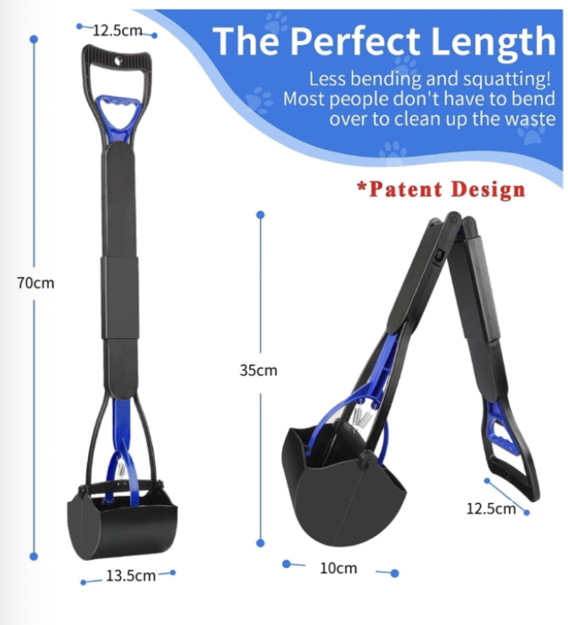 Pet Poop Scooper for Large Small Dogs 70cm Long Handle Lighting & Folding - Image 4