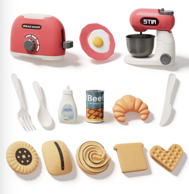 Kids Kitchen Toy Set with Bread Maker & Mixer, Role-Play Gift for Toddlers - Image 10