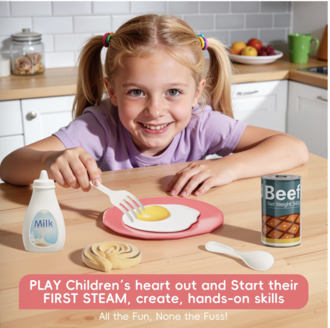 Kids Kitchen Toy Set with Bread Maker & Mixer, Role-Play Gift for Toddlers - Image 15