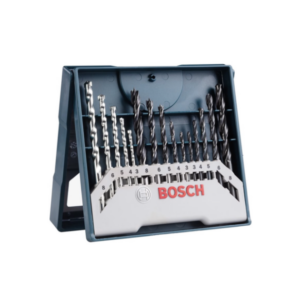 Bosch 15 Piece Mini-X-Blue Line Drill Bit Set (Masonry, Wood, Metal HSS-R)