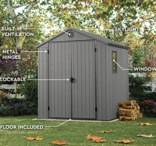 Keter Darwin 6x6ft Shed - Grey - Image 5