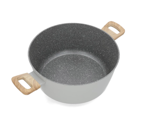George & Mason - Grey Granite Coated Pot with Glass Lid - 28cm - Image 5