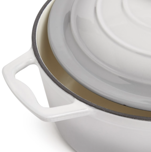 George & Mason - 25cm Round Enamel Cast Iron Casserole - Grey - Image 3