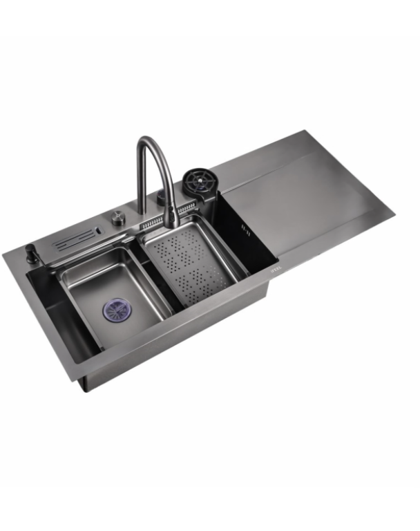 Rectangular kitchen faucet/sink combination dark grey DT12050FY