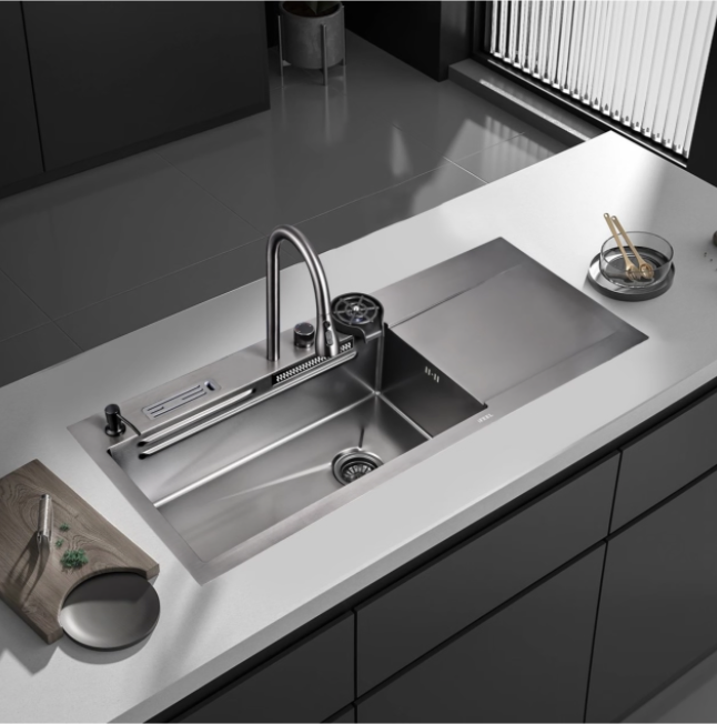 Rectangular kitchen faucet/sink combination dark grey DT12050FY - Image 2