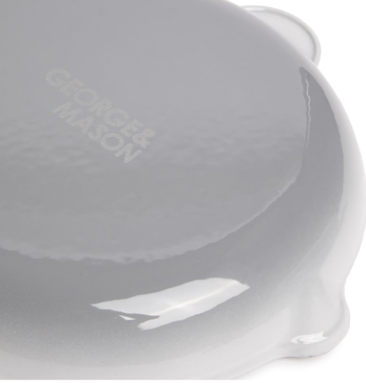 George & Mason - 26cm Round Enamel Cast Iron Fry Pan - Grey - Image 4