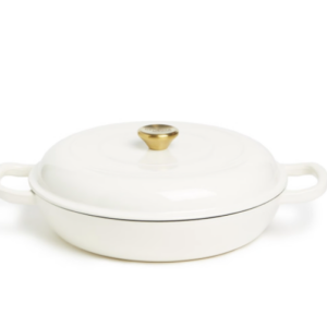 George & Mason - 30cm Round Enamel Cast Iron Casserole - Cream