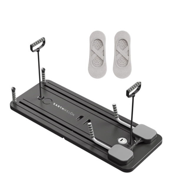 Earthmelon Multifunctional Abdominal Board Pilates Core Trainer+Grip Socks - Graphite