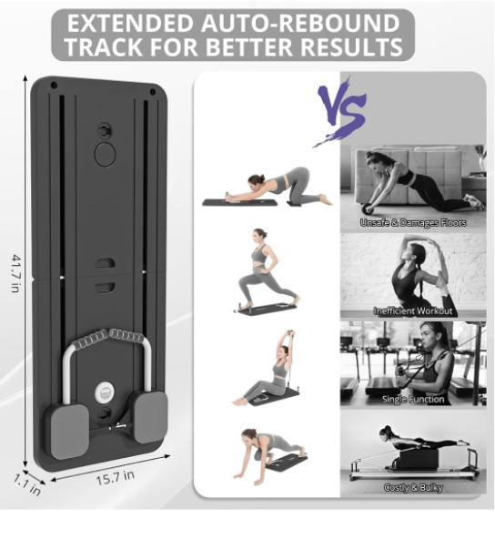 Earthmelon Multifunctional Abdominal Board Pilates Core Trainer+Grip Socks - Graphite - Image 5