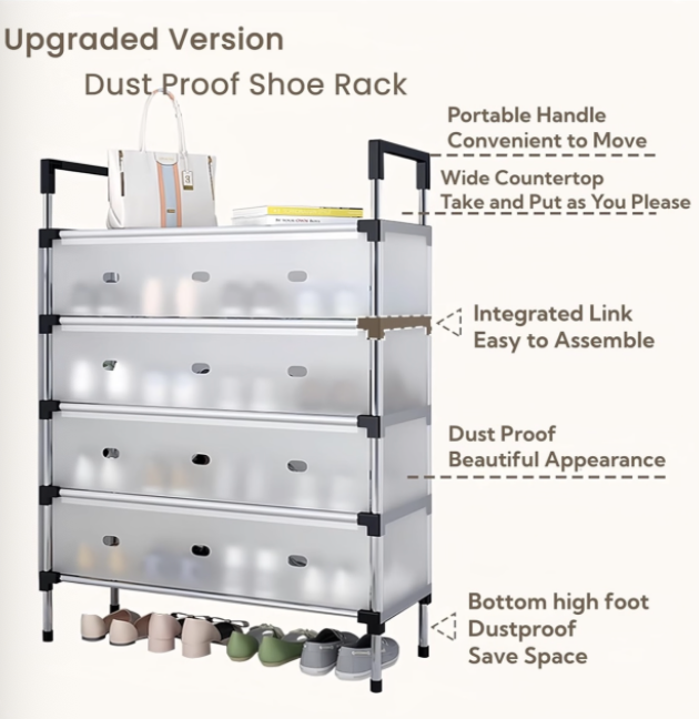 High-Quality 5-Layer Large-Capacity Dust-Proof Shoe Rack - Image 7