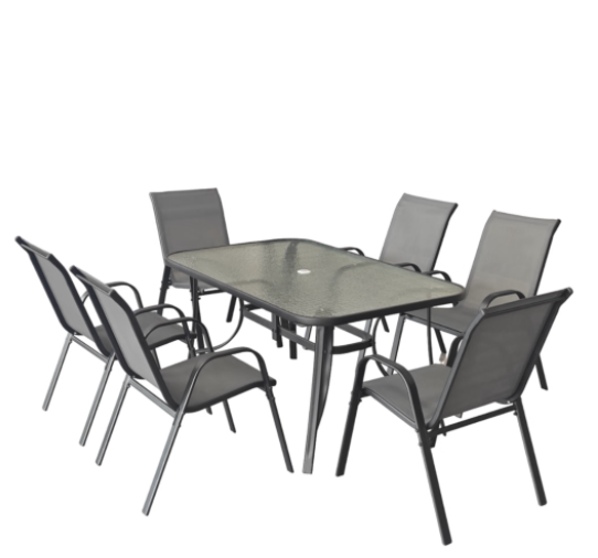 George & Mason Arabella 7 Piece Outdoor Dining Set - Charcoal