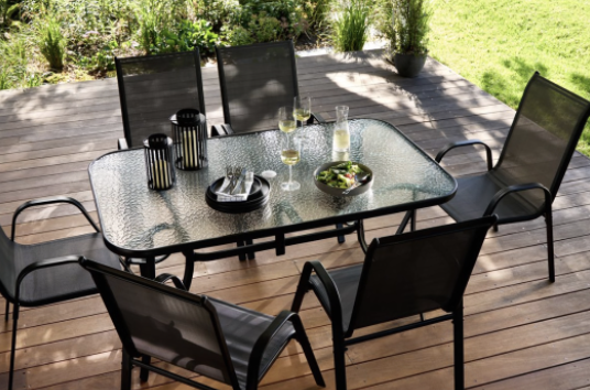 George & Mason Arabella 7 Piece Outdoor Dining Set - Charcoal - Image 2
