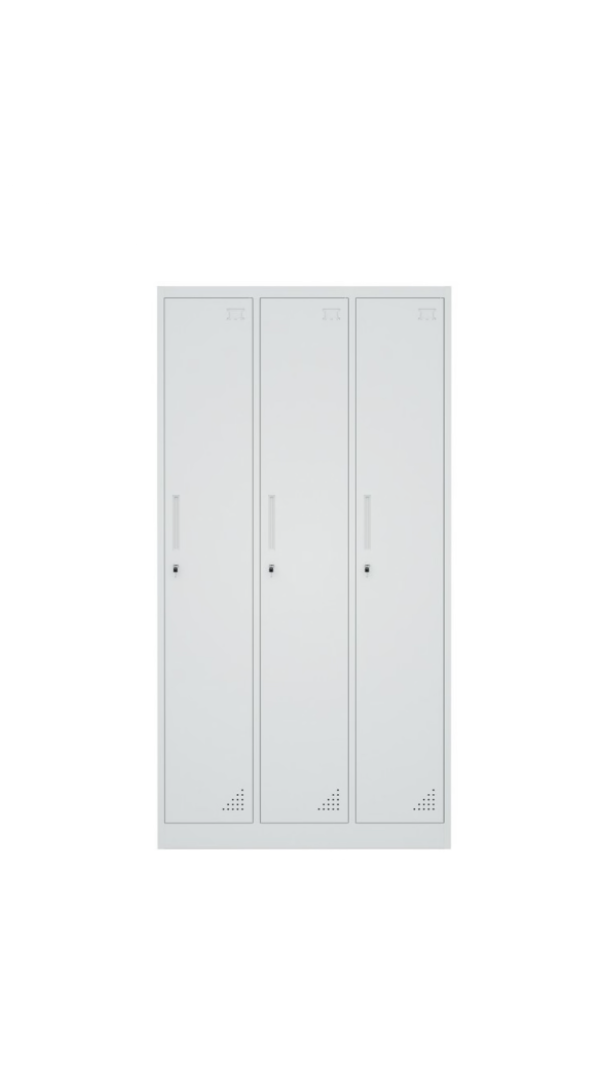 Steel 3 Door Locker Cupboard Storage Cabinet Inner Handle With Lock - Image 4