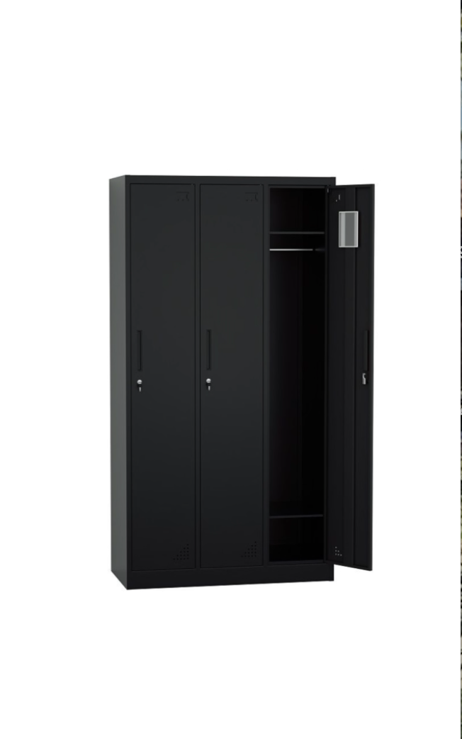 Steel 3 Door Locker Cupboard Storage Cabinet Inner Handle With Lock - Image 10
