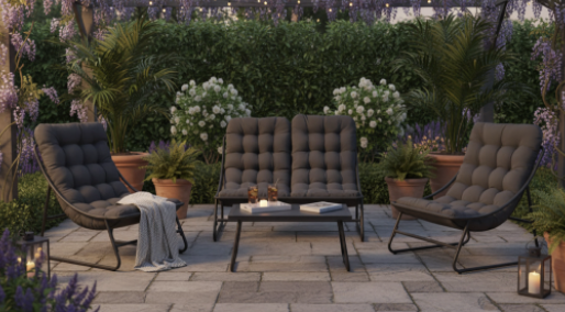 George & Mason Lenny Conversation Patio Set with Cushions - Image 4
