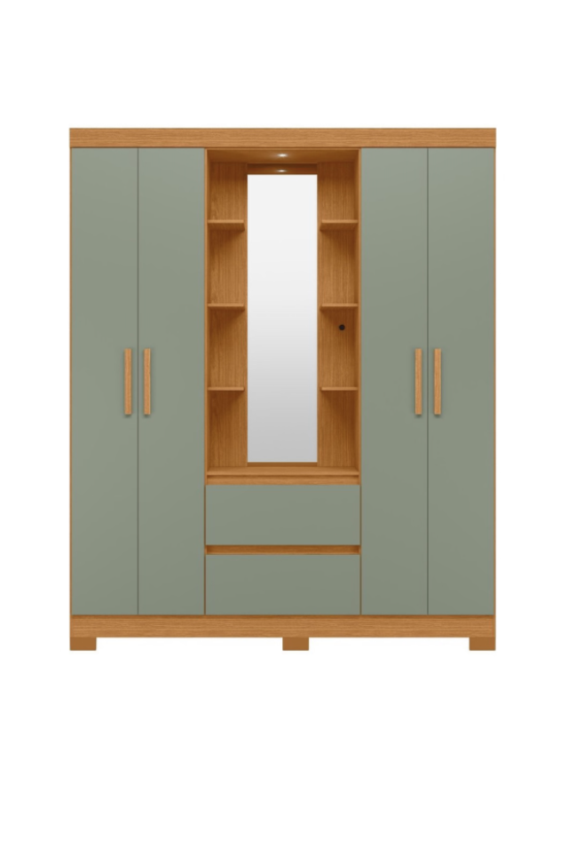 Olympia Wardrobe with LED Mirror and Dressing Space - Image 6