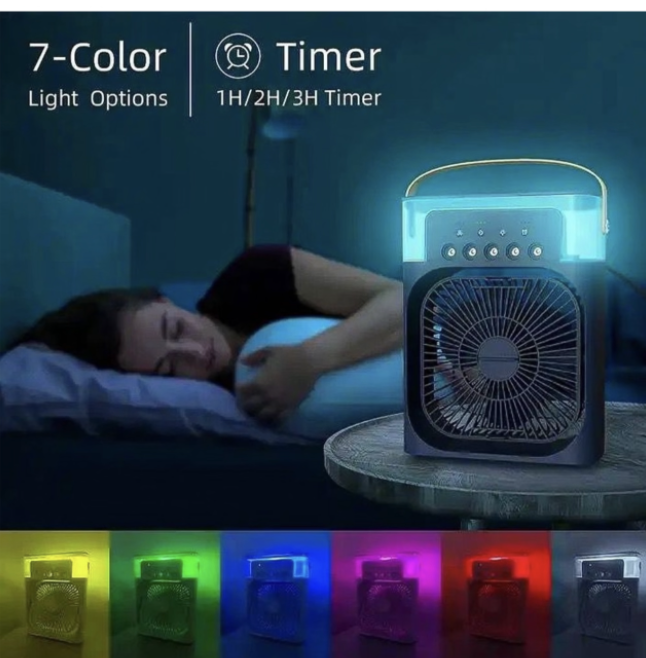 Portable Air Conditioner Fan, Mini Evaporative Air Cooler Black - LED - Image 5