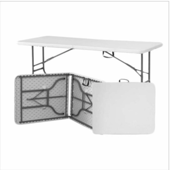 1.8m White Folding Table Steel frame