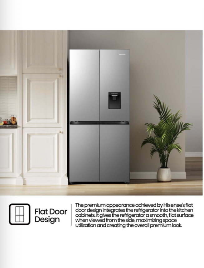 Hisense 394L PureFlat Door Fridge with Durable Inverter and Water Dispenser - Image 5