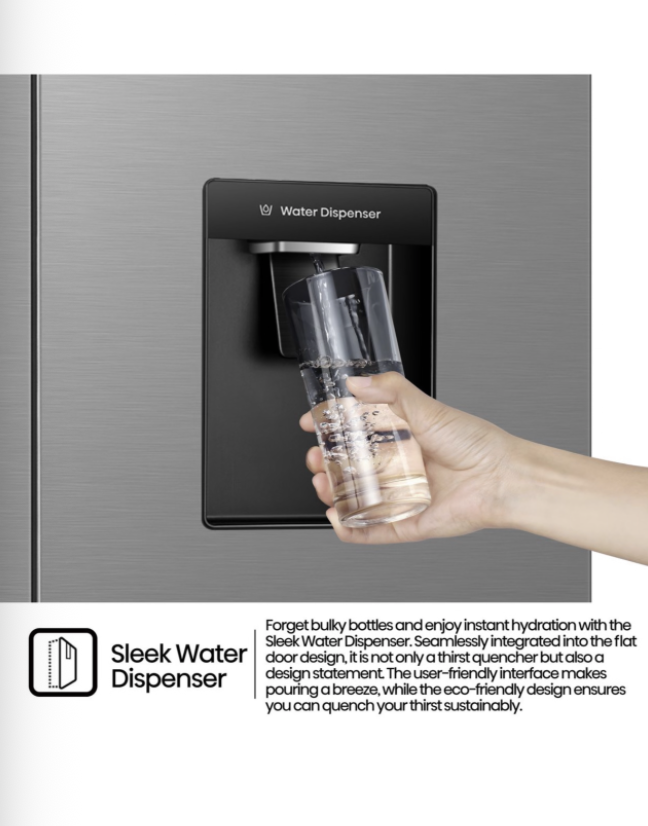 Hisense 394L PureFlat Door Fridge with Durable Inverter and Water Dispenser - Image 6