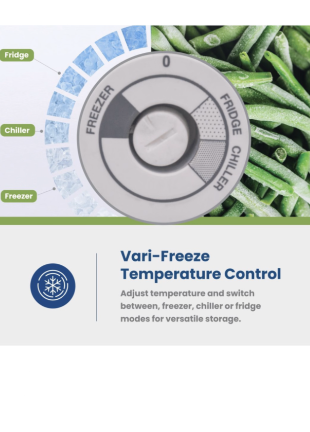 KIC 537L Vari-Freeze Chest Freezer KCG 575 WH - White - Image 8