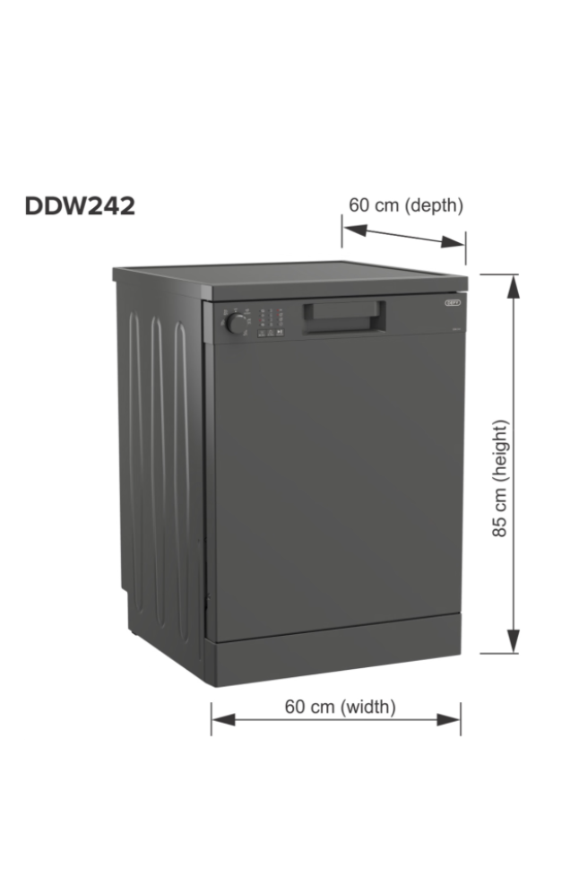 Defy DDW242 13 Place Atlantis Dishwasher, 12.9L per Cycle, At+, Grey - Image 2