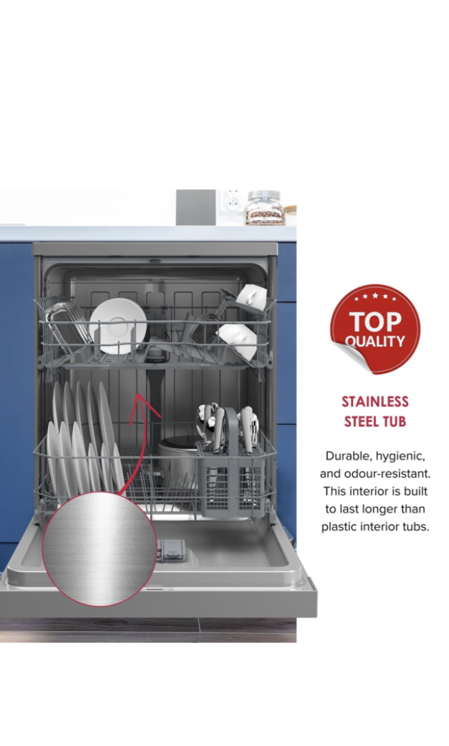 Defy DDW242 13 Place Atlantis Dishwasher, 12.9L per Cycle, At+, Grey - Image 9