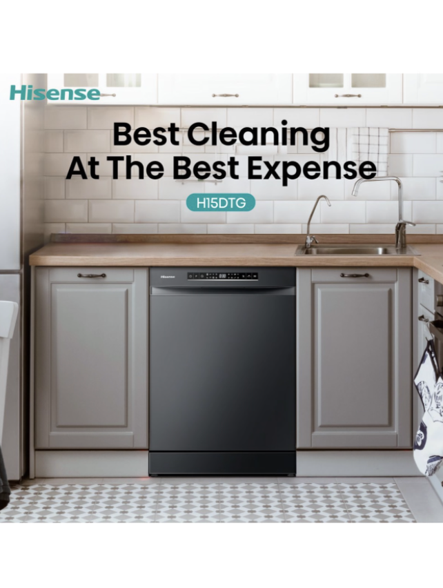 Hisense 15 Place Dishwasher with LED Display - Black - Image 4