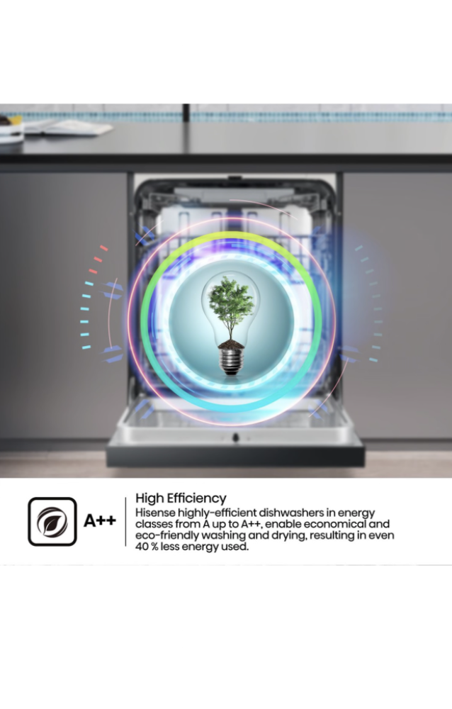 Hisense 15 Place Dishwasher with LED Display - Black - Image 13
