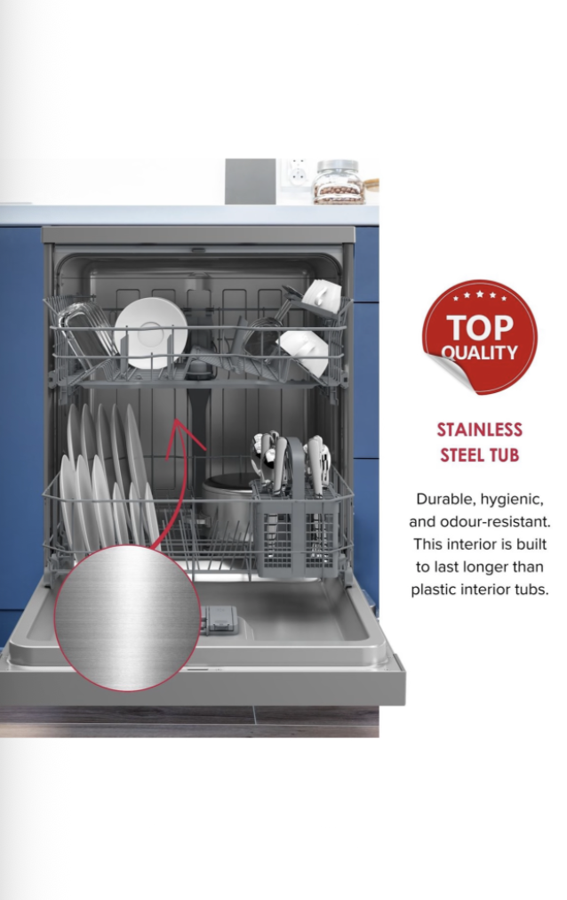 Defy DDW240 13 Place Atlantis Dishwasher, 12.9L per cycle, A++, White - Image 3
