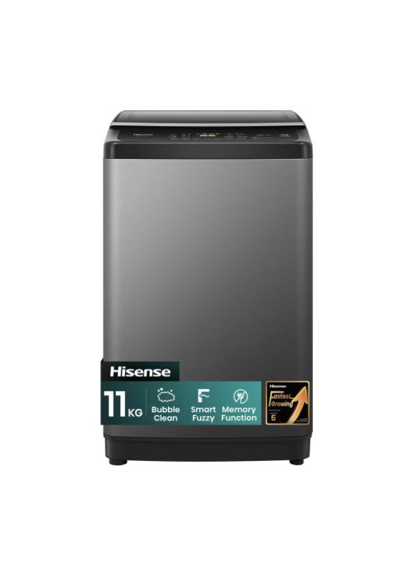 Hisense 11Kg Top Loader Washing Machine - Titanium Grey