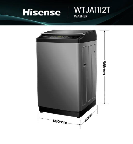 Hisense 11Kg Top Loader Washing Machine - Titanium Grey - Image 2
