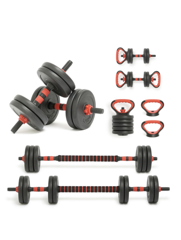 GetUp 4-in-1 Adjustable Weight Set (Barbell, Dumbbell Kettlebell and Push-Up Handle) - Various Sizes