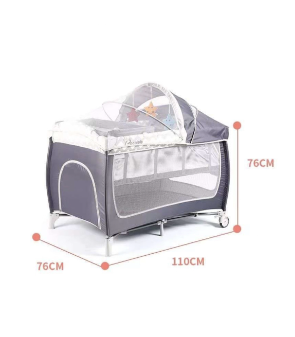 Baby Centre Travel Cot With Folding Mattress - Grey - Image 5