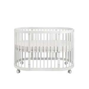 Multi Function 5 in 1 Convertible Modern Wooden Baby Crib Cot with Wheels