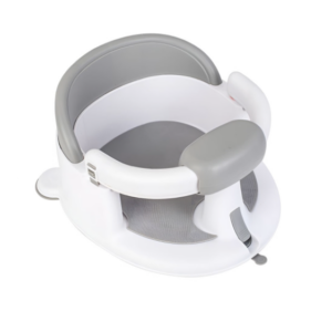 32cm Baby Bath Seat with Opening Armrest and Suction Cups - Grey
