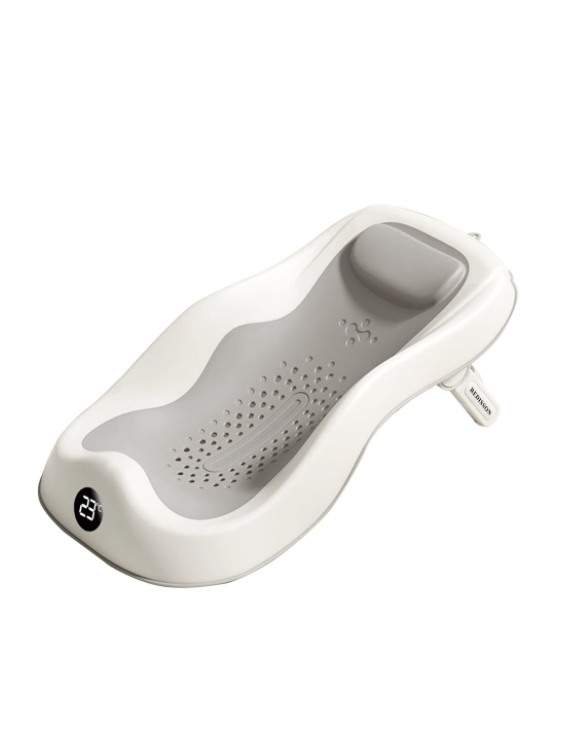 Baby Bath Support Newborn Bathtub with Thermometer Support Seat