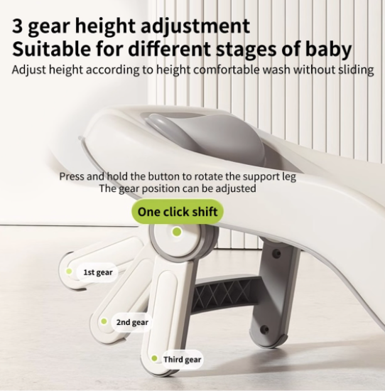 Baby Bath Support Newborn Bathtub with Thermometer Support Seat - Image 6