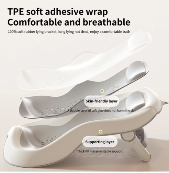 Baby Bath Support Newborn Bathtub with Thermometer Support Seat - Image 7