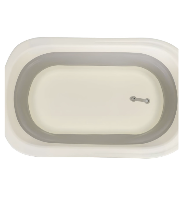 Collapsible Baby Bathtub with Non Slip Legs and Drain Hose - Grey - Image 3