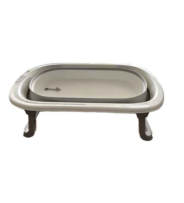 Collapsible Baby Bathtub with Non Slip Legs and Drain Hose - Grey - Image 5