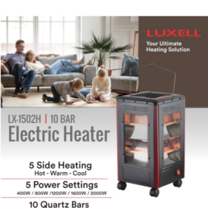 LUXELL - 5-Sided, 10 Bar Heater, Safety Switch - 2000W - LX-1502H