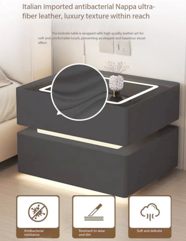 Floating smart bedside table with light and wireless charging speaker - Image 11