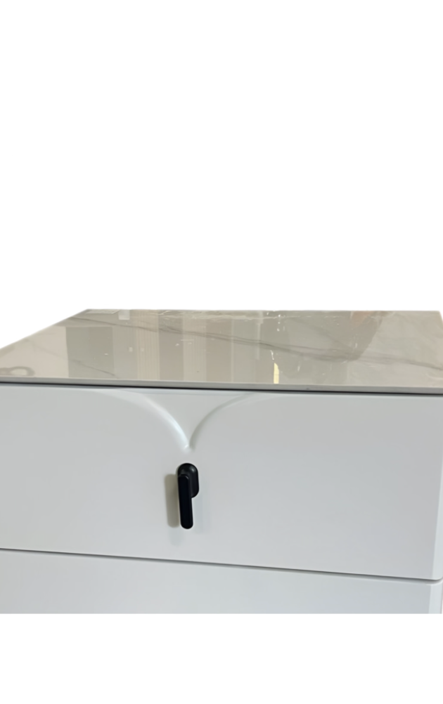 Modern 2-Drawers Ceramic-Top Bedside Nightstand Table - Image 3